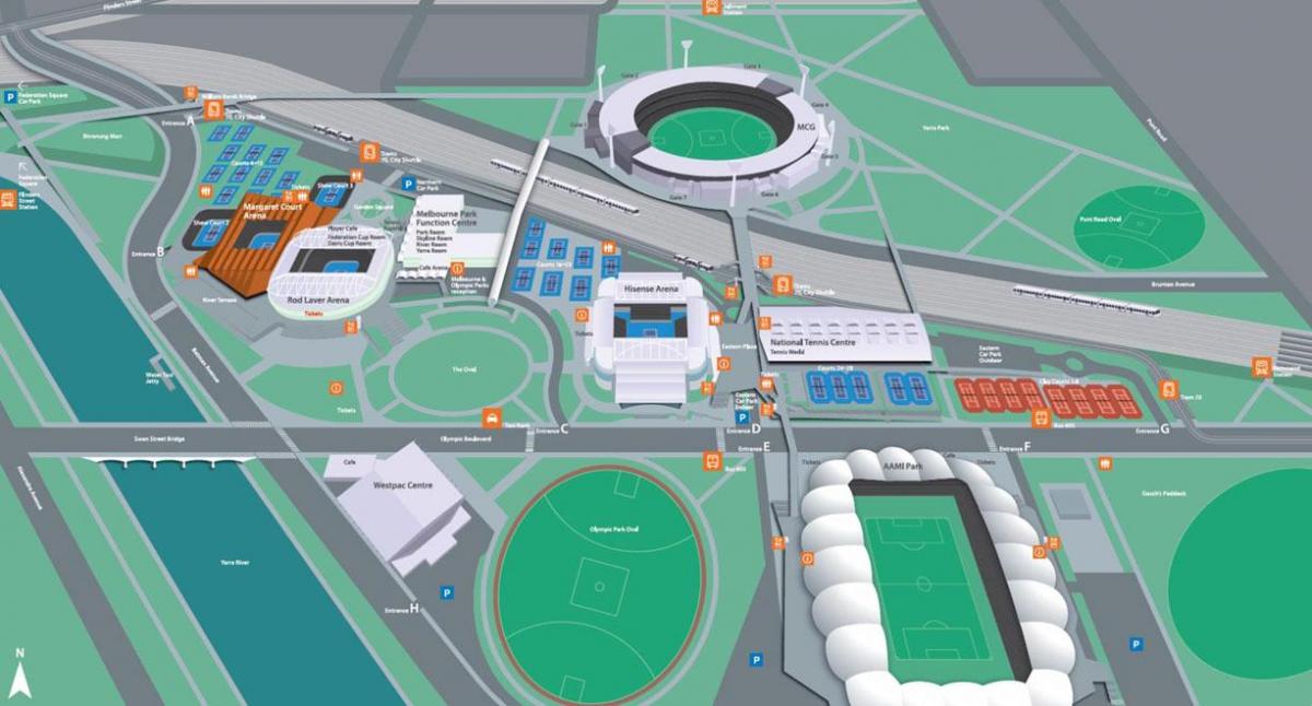 Melbourne-i olimpiai park térkép