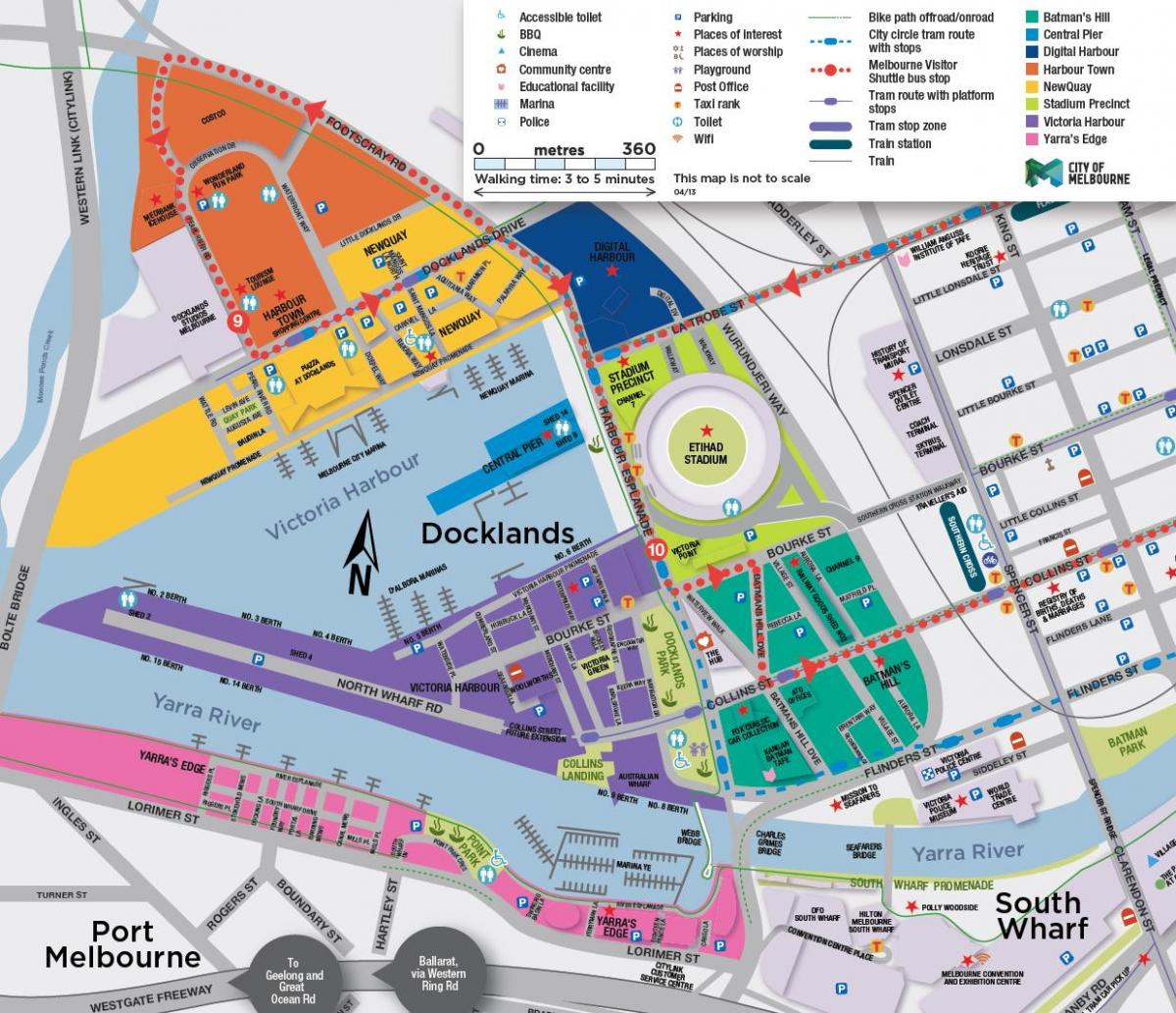 docklands Melbourne térkép