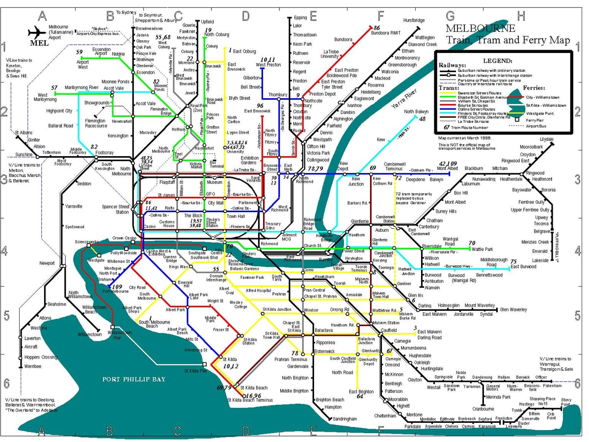 Melbourne busz térkép
