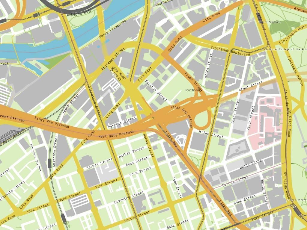 korona Melbourne térkép