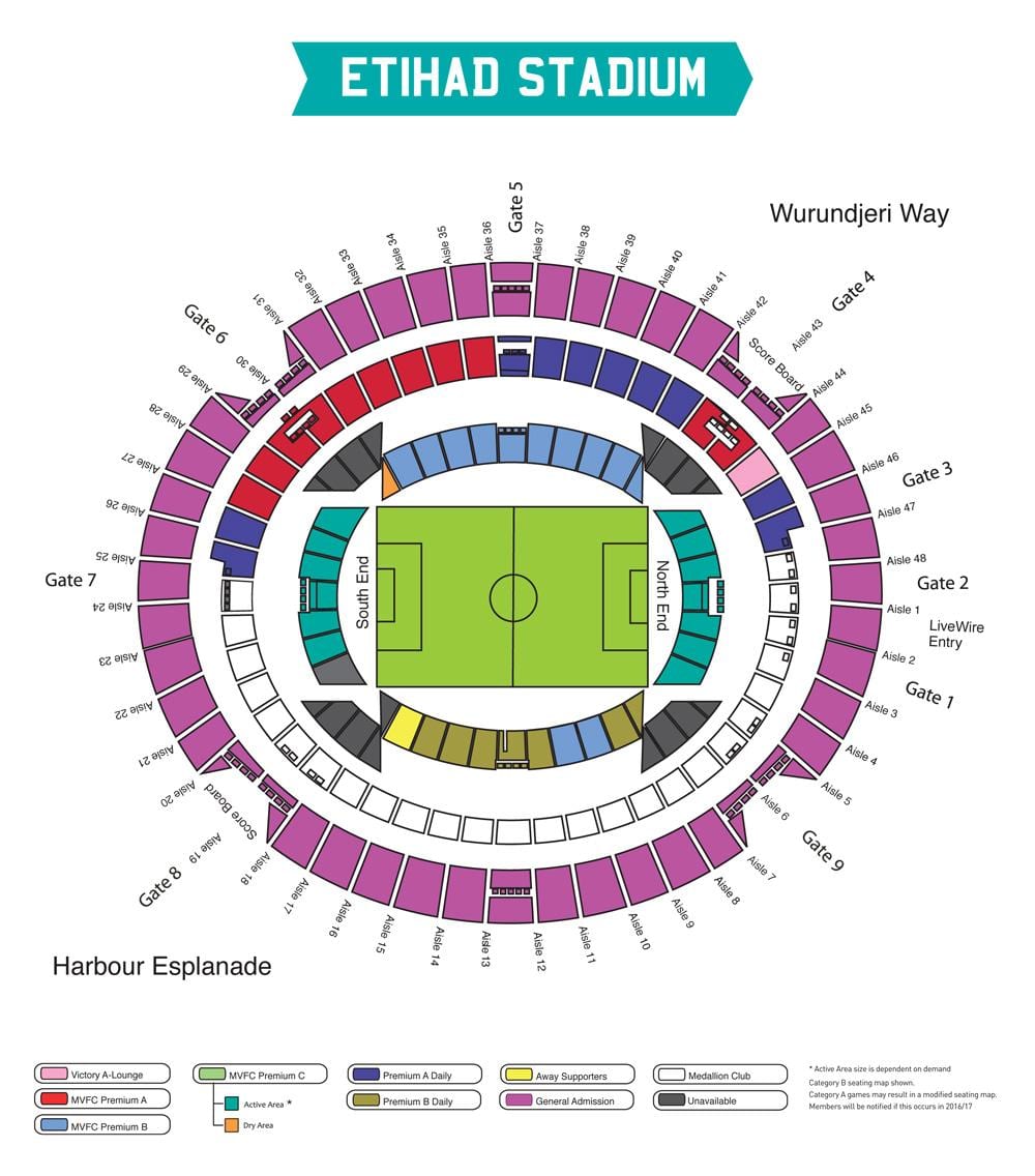 térkép Etihad stadion-Melbourne