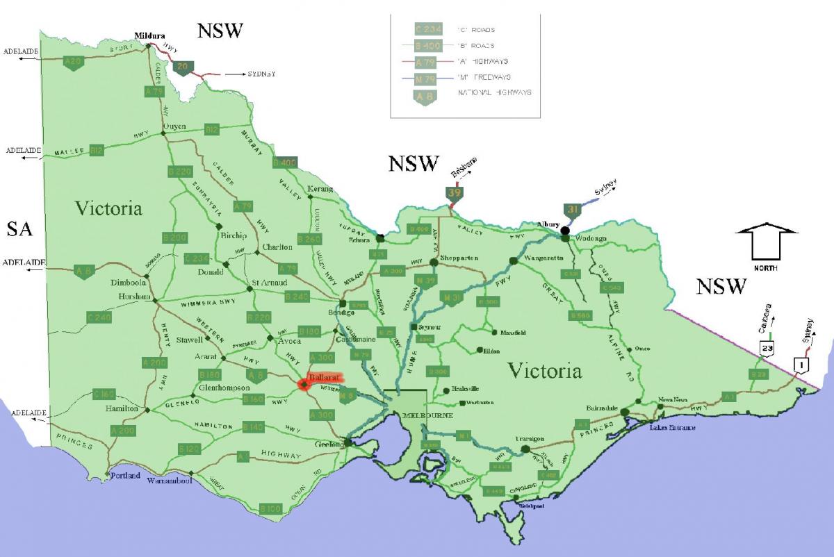 irányítószámok Victoria térkép