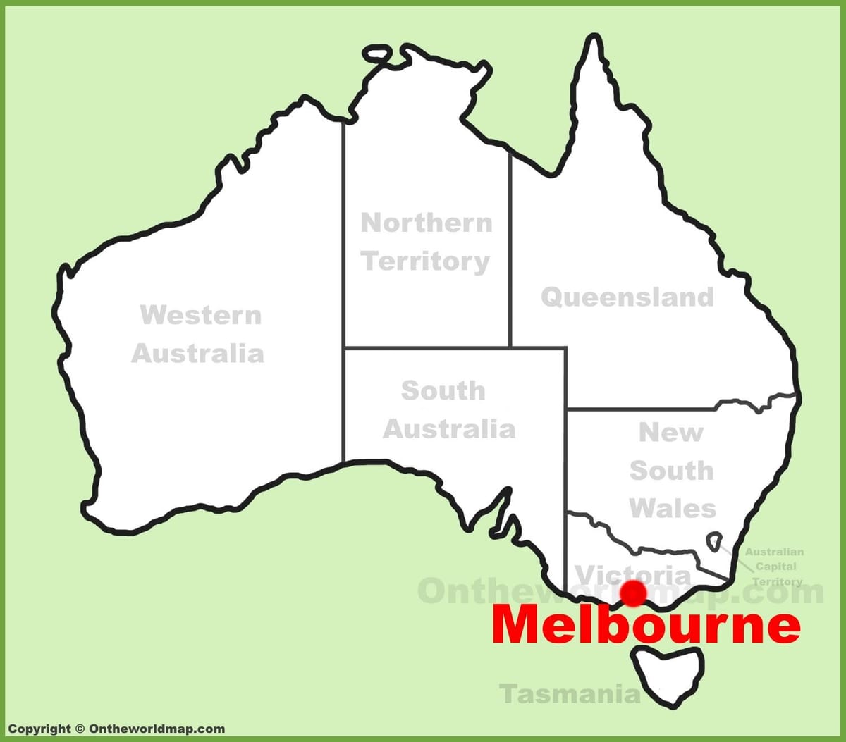 térkép Melbourne, Ausztrália