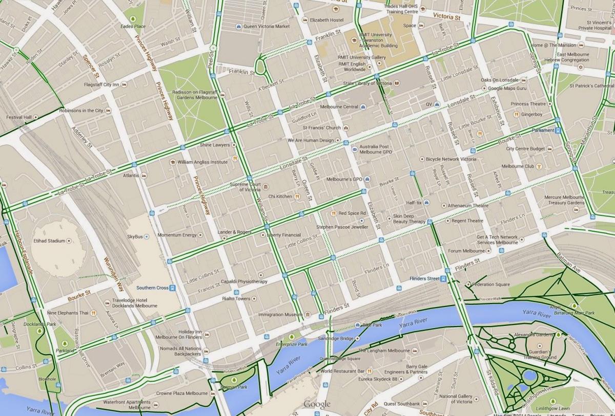 térkép Melbourne cbd