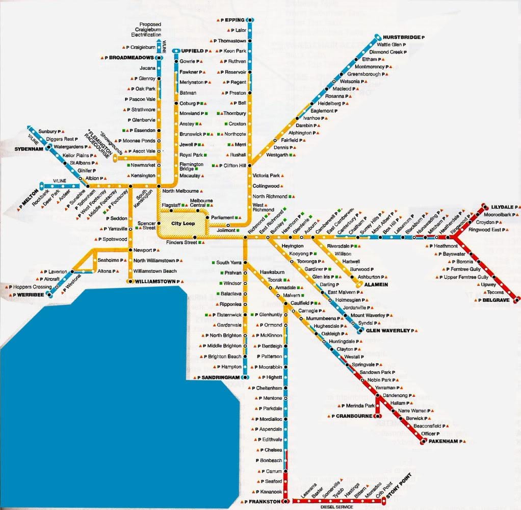 Melbourne-i metropolitan area térkép
