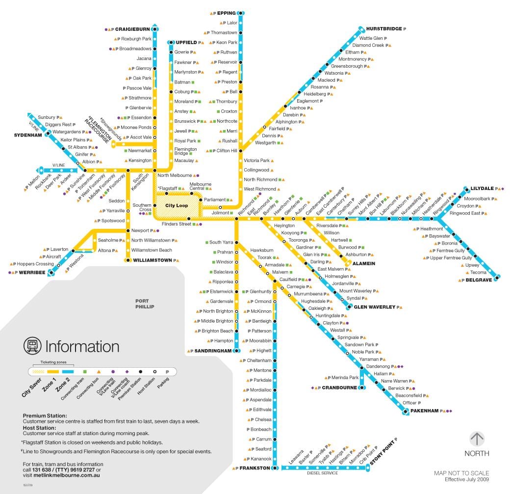 metro Melbourne térkép