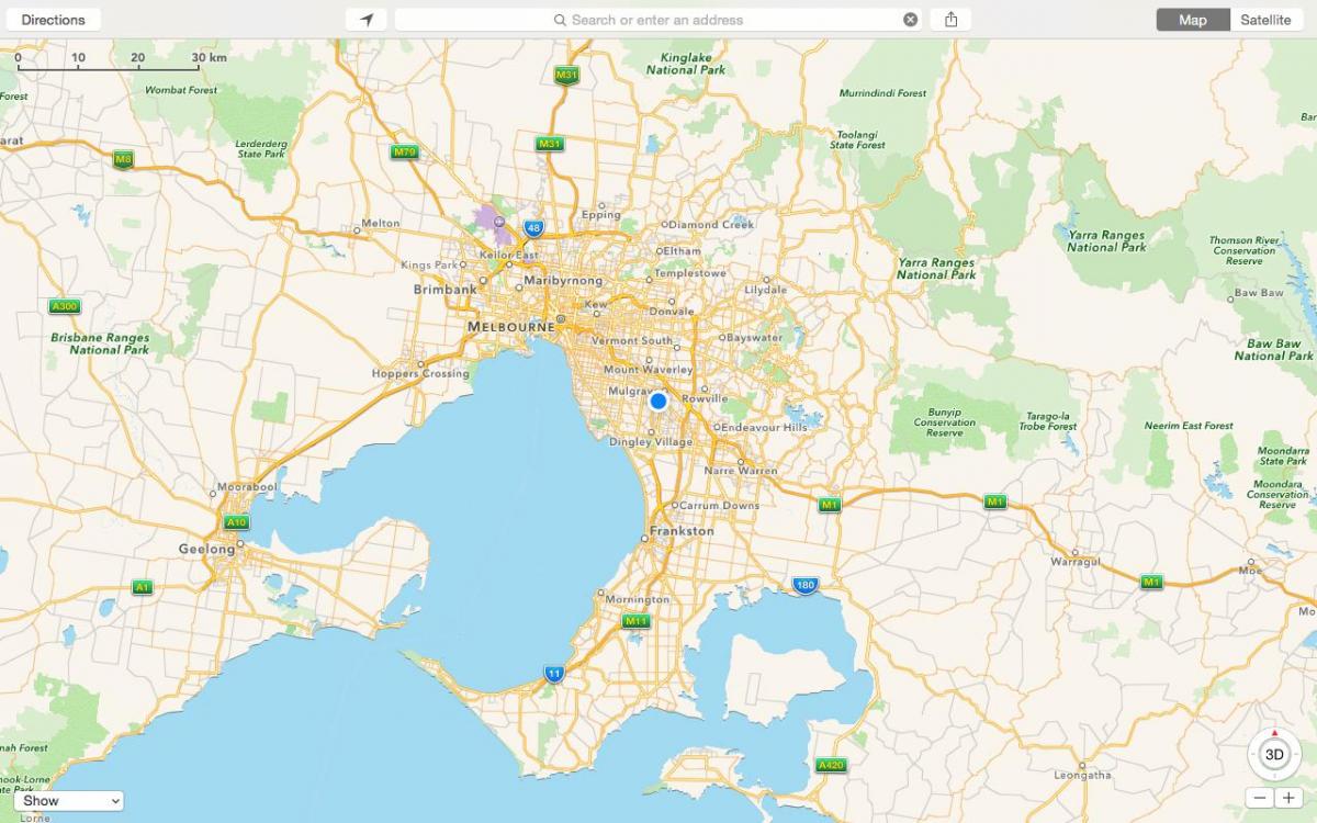 térkép Melbourne-i külvárosban