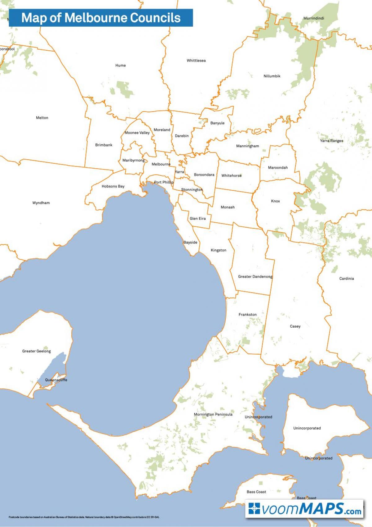térkép Melbourne tanácsok