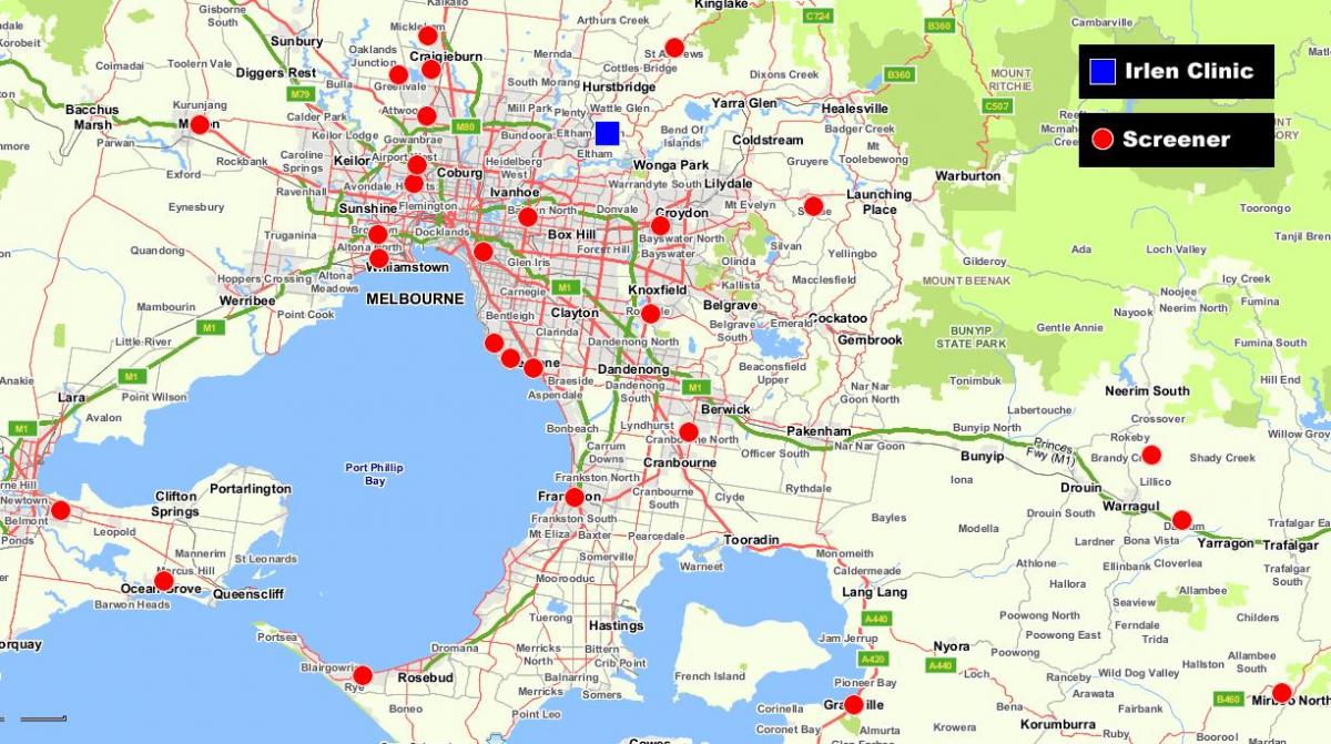 a térkép nagyobb Melbourne