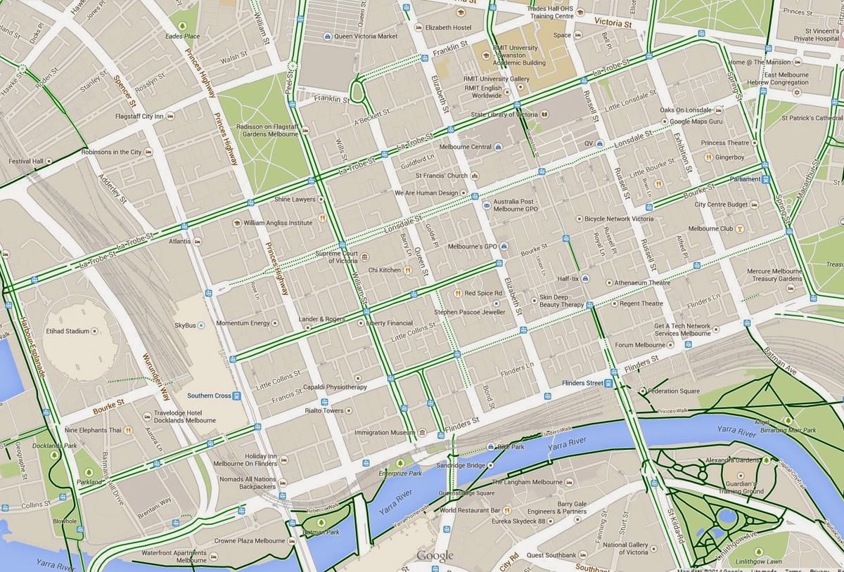 Melbourne cbd térkép