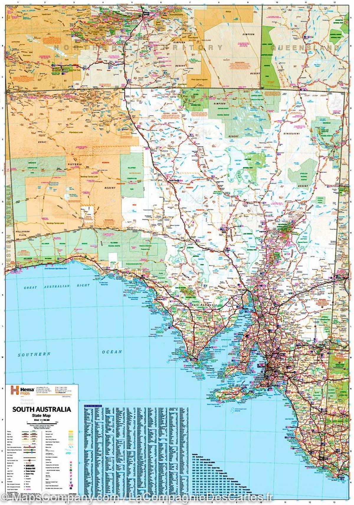 térkép dél-Ausztrália