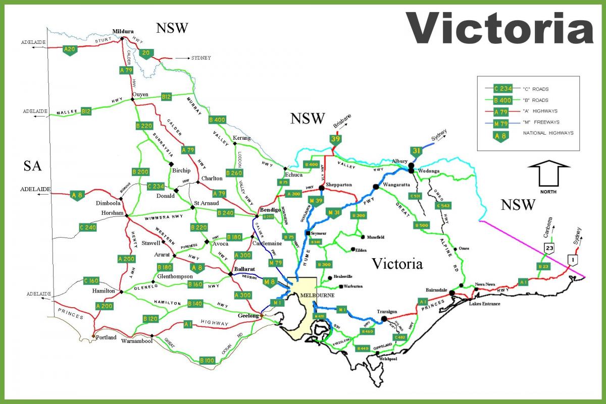 térkép Victoria, Ausztrália