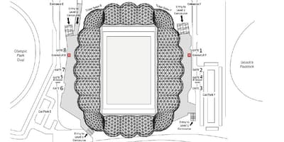 Aami park-Melbourne térkép