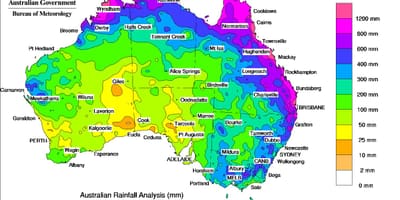 Melbourne eső térkép