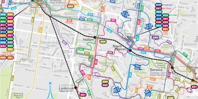Melbourne busz útvonalak térkép