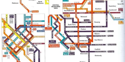 Melbourne közlekedési térkép