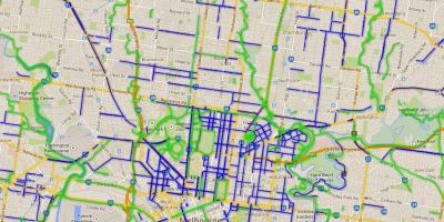 Kerékpár utak, Melbourne térkép