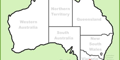 Térkép Melbourne, Ausztrália