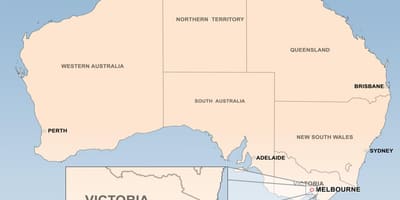 Térkép Melbourne, Ausztrália