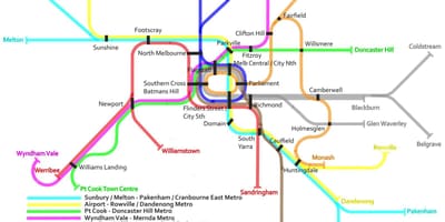 Metró térkép Melbourne