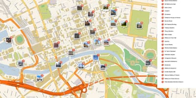 Melbourne-idegenforgalmi térkép