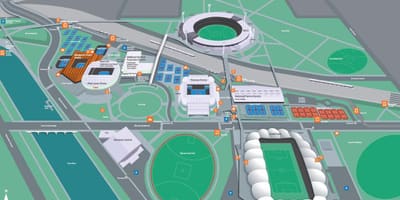Melbourne-i olimpiai park térkép