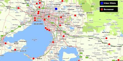 A térkép nagyobb Melbourne