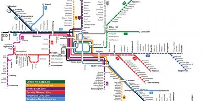 A vonat állomás, Melbourne térkép