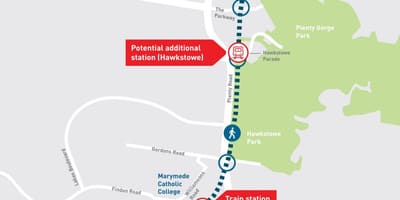 Térkép skyrail Melbourne térkép