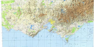 Topográfiai térkép Melbourne